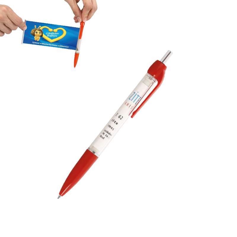 GEVAŞ KIRMIZI PLASTİK BANNER TÜKENMEZ KALEM