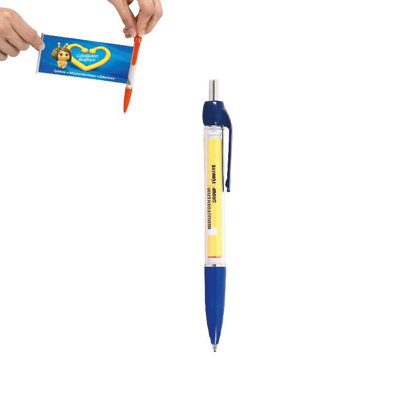 GEVAŞ LACİVERT PLASTİK BANNER TÜKENMEZ KALEM