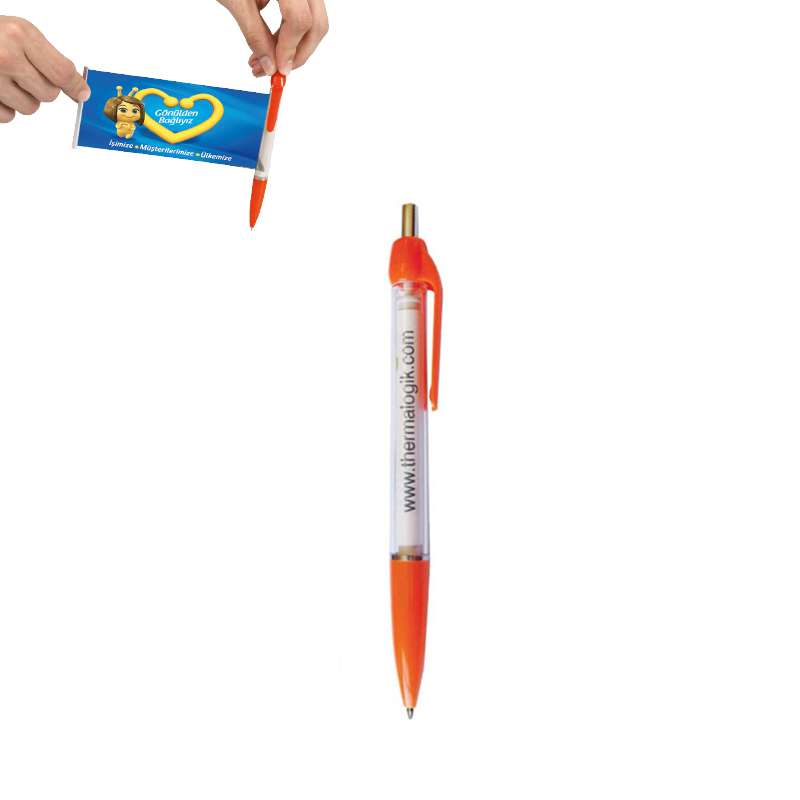 GEVAŞ TURUNCU PLASTİK BANNER TÜKENMEZ KALEM