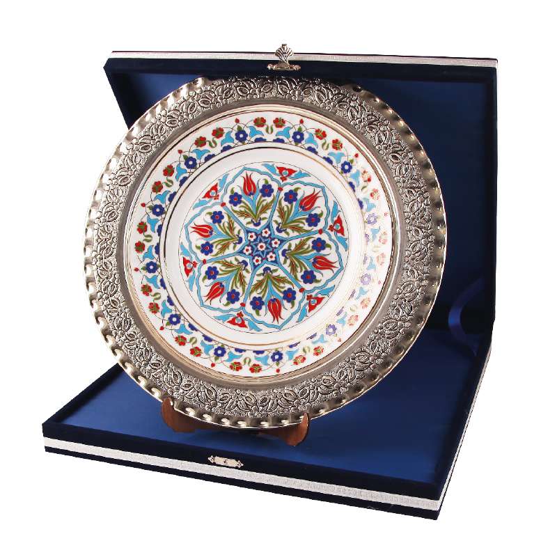 GPT-01 GÜMÜŞ İŞLEMELİ PLAKET TABAK